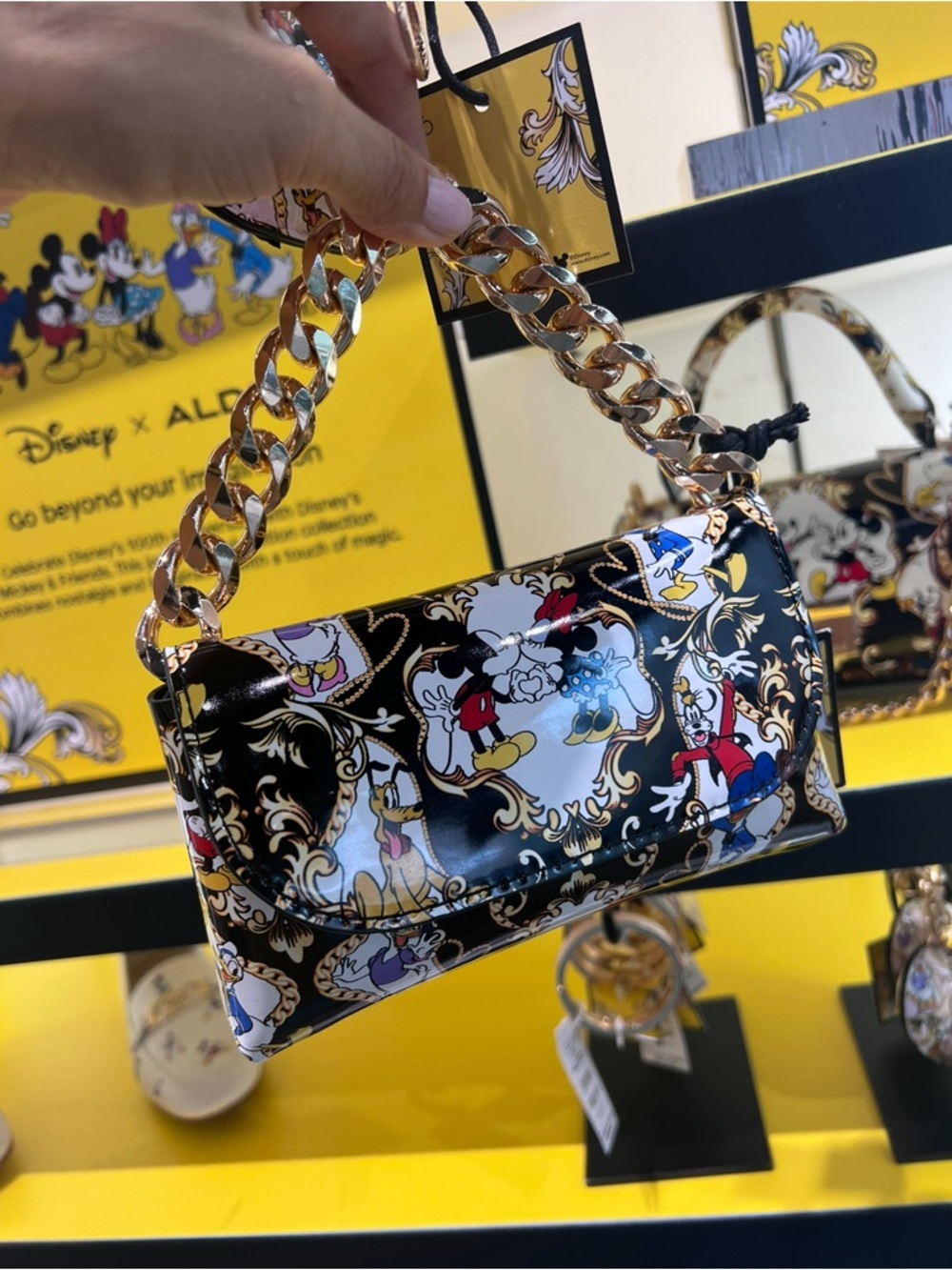 DISNEY X ALDO 100 PATENT BELT BAG CROSSBODY PURSE